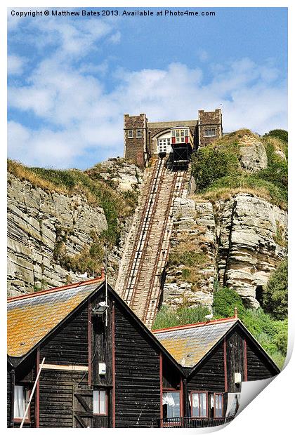 Hastings Funicular Railway Print by Matthew Bates