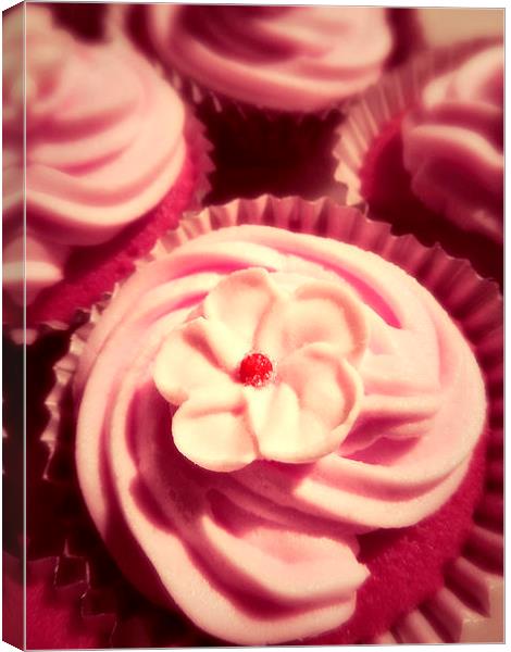 pink cupcakes Canvas Print by Heather Newton