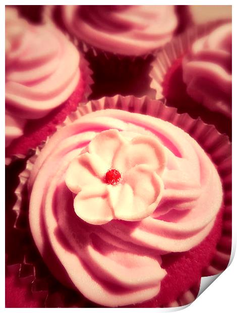 pink cupcakes Print by Heather Newton