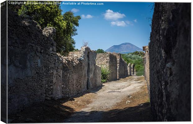 Via Vesuvio, Pompeii Canvas Print by George Davidson