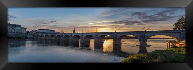 Pont Cessart, Saumur, France Framed Print by Ann Garrett
