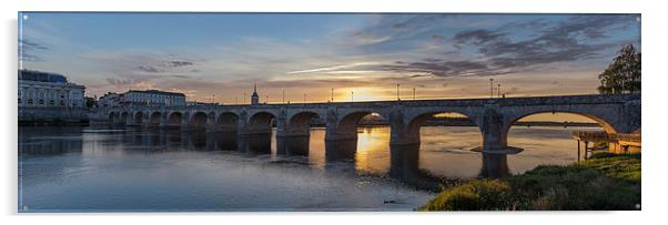 Pont Cessart, Saumur, France Acrylic by Ann Garrett