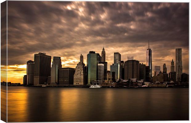 Manhattan Sunset Canvas Print by Jed Pearson