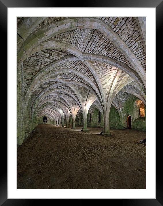 west range at Fountains abbey  north yorkshire Framed Mounted Print by simon sugden
