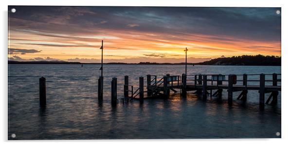 Poole Harbour Sunset Acrylic by Phil Wareham