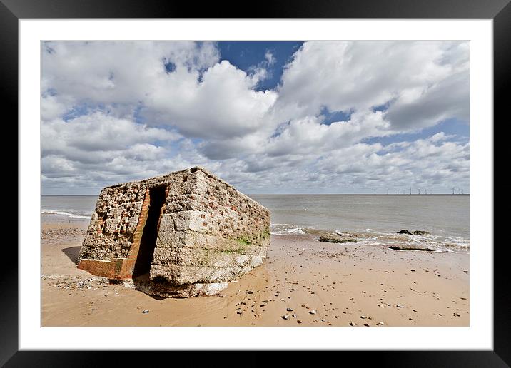 Beached Pillbox in Caister Framed Mounted Print by Paul Macro
