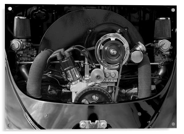 Volkswagen beetle engine Acrylic by Carl Shellis