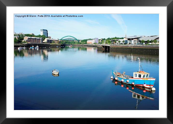 River Wear Sunderland Boats Blues Framed Mounted Print by Glenn Potts