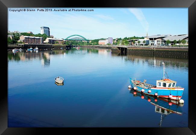 River Wear Sunderland Boats Blues Framed Print by Glenn Potts
