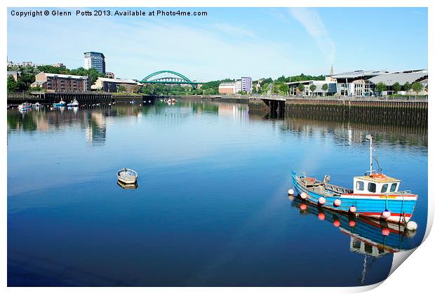 River Wear Sunderland Boats Blues Print by Glenn Potts