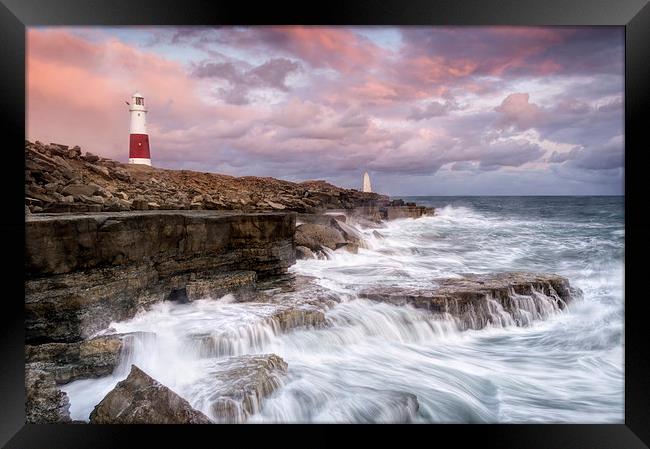 Stormy Sunset at Portland Bill Framed Print by Chris Frost
