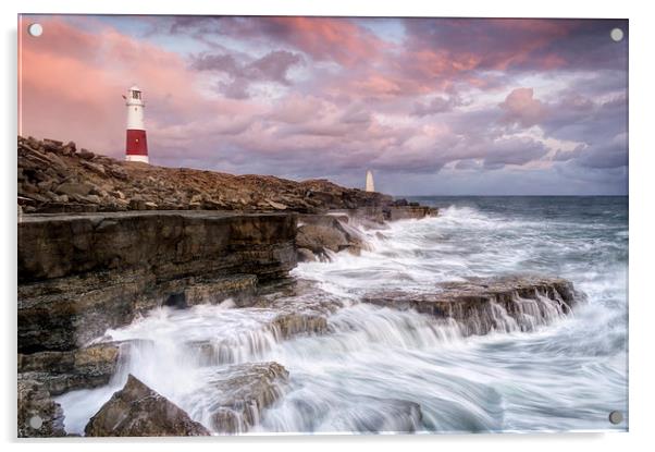 Stormy Sunset at Portland Bill Acrylic by Chris Frost