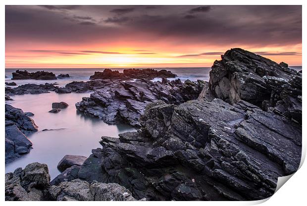 Aberdeen Coast Sunrise Print by Michael Moverley