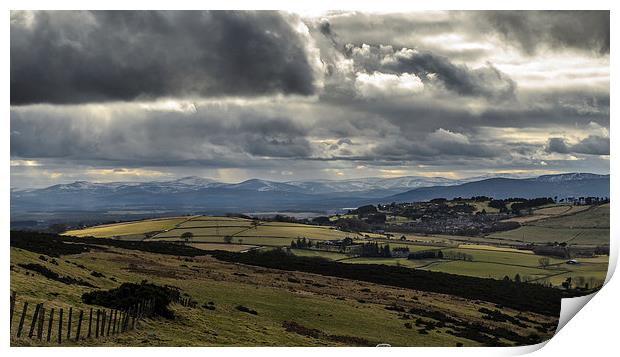 Grampian Mountains with Snow Print by Michael Moverley
