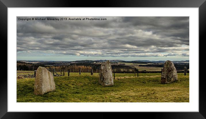Easter Aquhorthies Stone Circle Framed Mounted Print by Michael Moverley