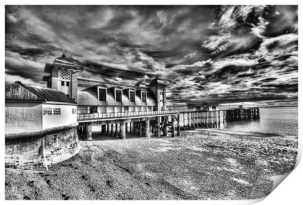 Penarth Pier 6 Monochrome Print by Steve Purnell