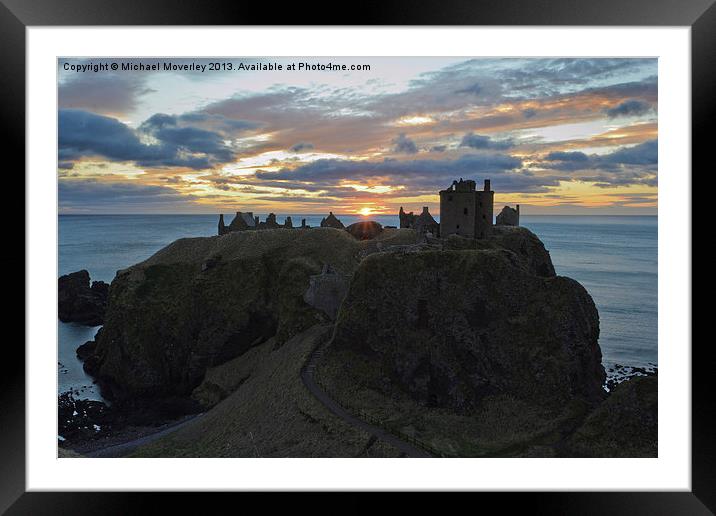Dunnottar Castle, Sunrise Framed Mounted Print by Michael Moverley