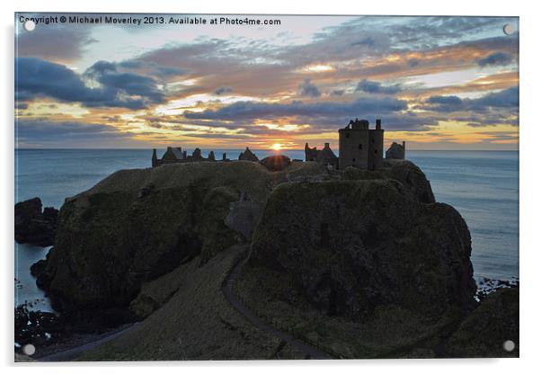 Dunnottar Castle, Sunrise Acrylic by Michael Moverley