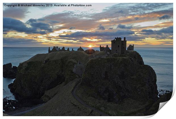 Dunnottar Castle, Sunrise Print by Michael Moverley