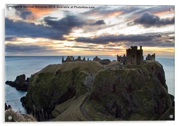 Dunnottar Castle nr Stonehaven at Sunrise Acrylic by Michael Moverley