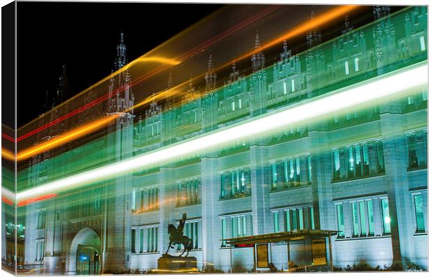 Marischal College at Night Canvas Print by Michael Moverley