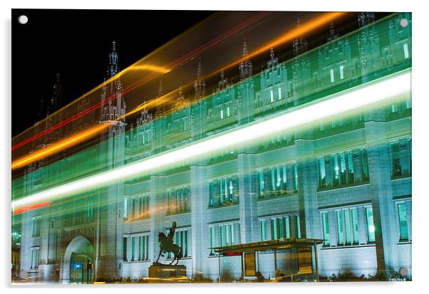 Marischal College at Night Acrylic by Michael Moverley