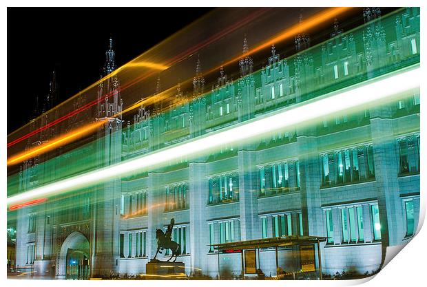 Marischal College at Night Print by Michael Moverley