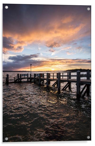 Brownsea Sunset Acrylic by Phil Wareham