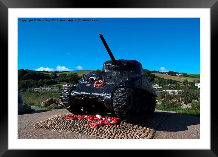 Tank Memorial Framed Mounted Print by Chris Day