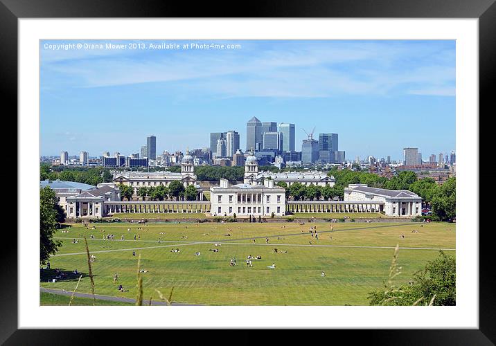 Greenwich London Framed Mounted Print by Diana Mower
