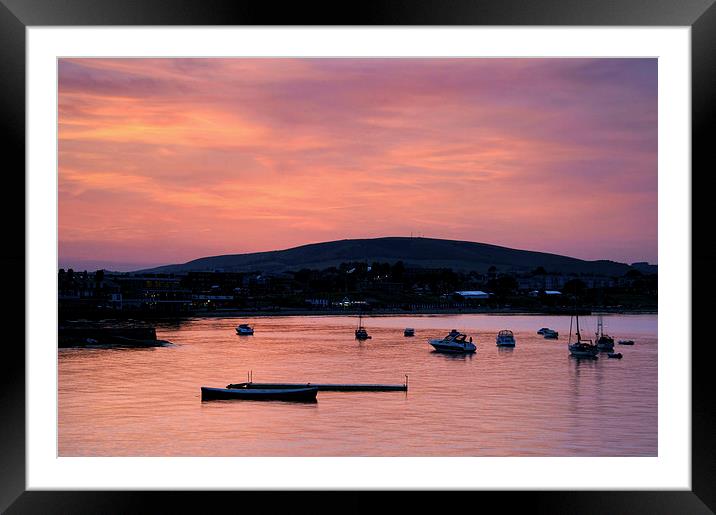 Swanage Sunset Framed Mounted Print by Darren Galpin