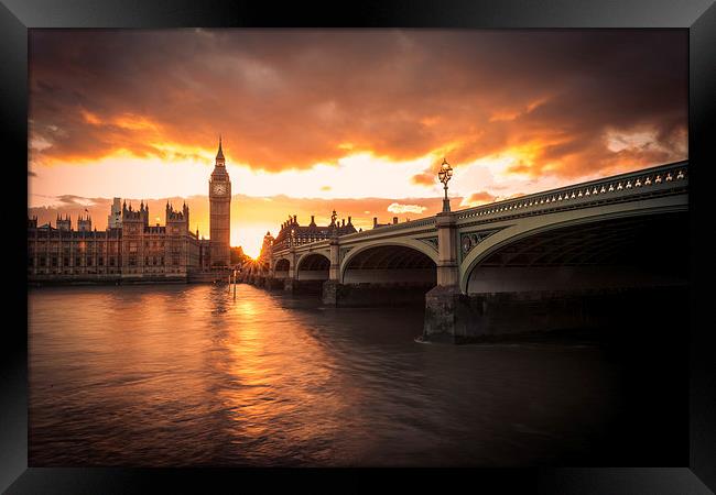 Big Ben and Westminster Bridge Framed Print by liam young