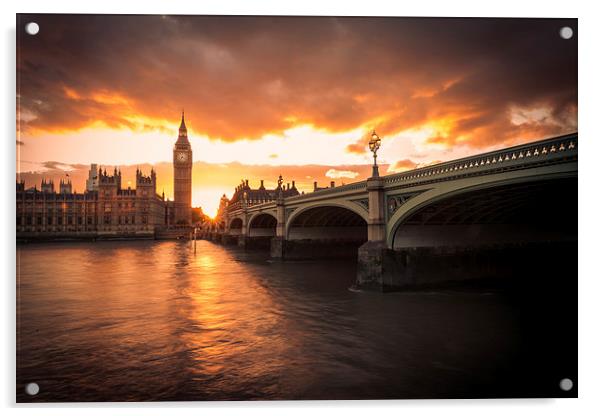 Big Ben and Westminster Bridge Acrylic by liam young