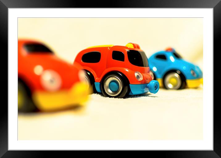 Colourful Toy Cars Framed Mounted Print by Michael Moverley