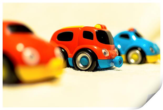 Colourful Toy Cars Print by Michael Moverley