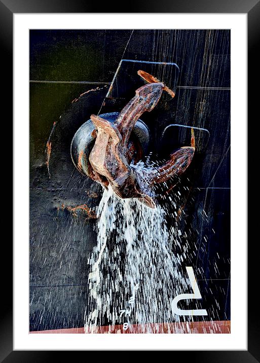 Ships anchor being washed down Framed Mounted Print by Frank Irwin