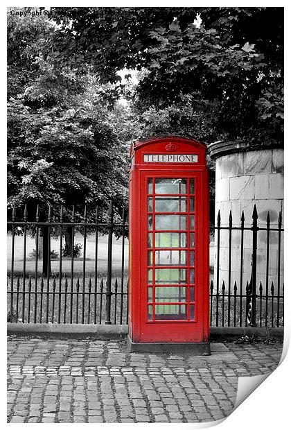Colour popped telephone box Print by Frank Irwin