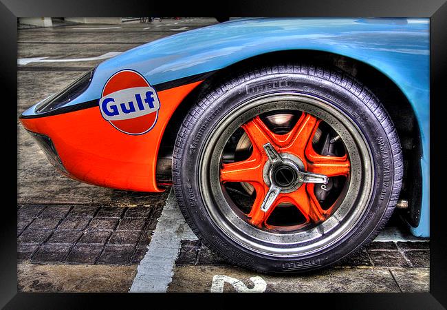 Ford GT wheel Framed Print by Perry Johnson