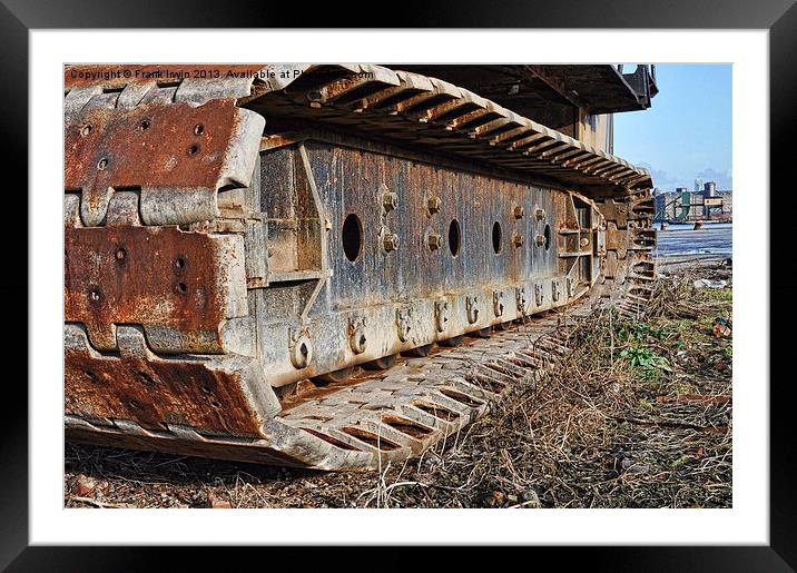 Caterpillar Tracks on a vehicle Framed Mounted Print by Frank Irwin