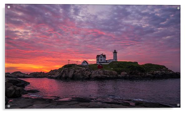 The Nubble Lighthouse, Maine, USA Acrylic by Steven Ralser
