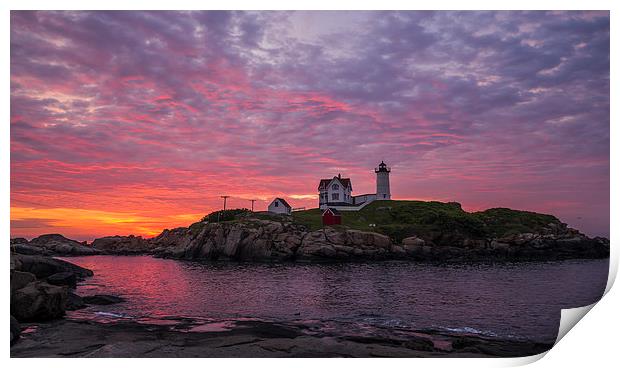 The Nubble Lighthouse, Maine, USA Print by Steven Ralser