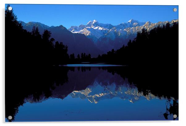 New Zealand Alps Dawn Acrylic by Steven Ralser