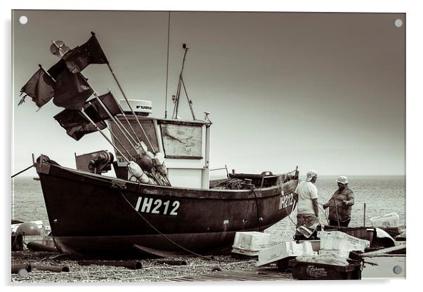 Aldeburgh fishing boat Acrylic by Stephen Mole