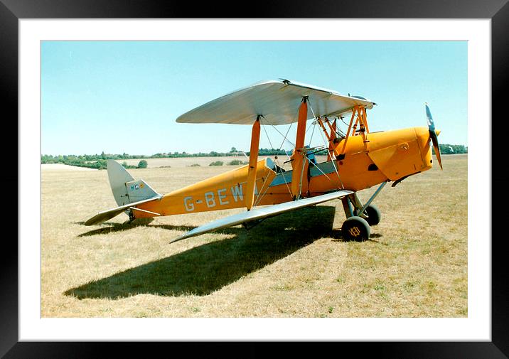 De-Havilland Tiger Moth Framed Mounted Print by Edward Denyer