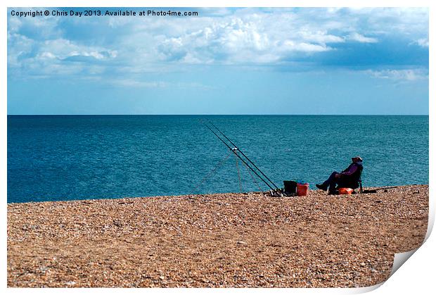 Lone Angler Print by Chris Day