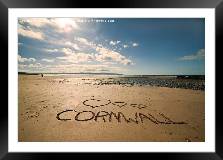 Love Cornwall Framed Mounted Print by Barbara Ambrose