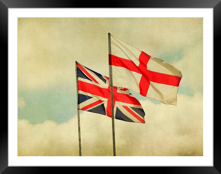 two flags Framed Mounted Print by Heather Newton
