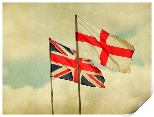 two flags Print by Heather Newton