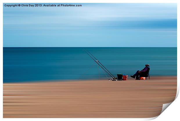 Lone Angler Print by Chris Day