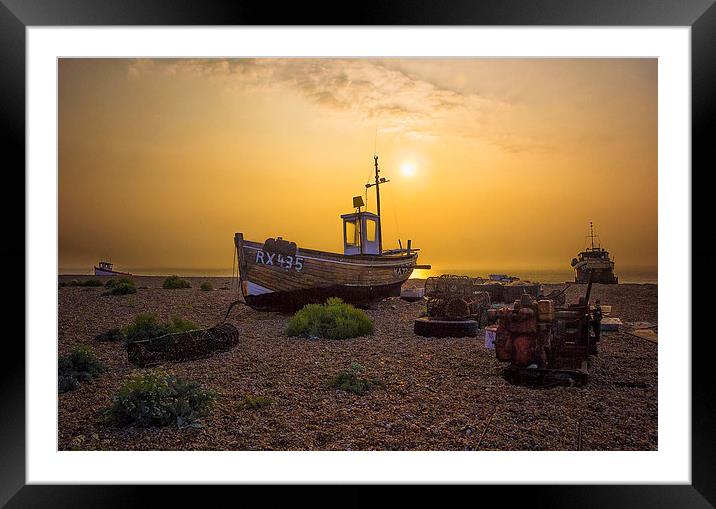 Dungeness boats Framed Mounted Print by Dean Messenger